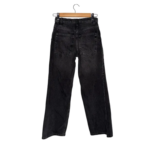 Free People We The‎ Free Jeans Womens 24 Black Excellent Wide Leg Button Fly - Image 3