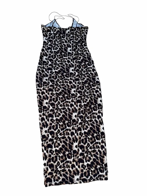 Women's Animal Print Pull On Stretch Strappy Coverup Dress Size M #260349 - Image 4