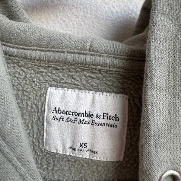 🟣$5/$25 Abercrombie & Fitch Soft AF Green Cropped Hoodie Size XS Cozy Warm Fall - Image 4