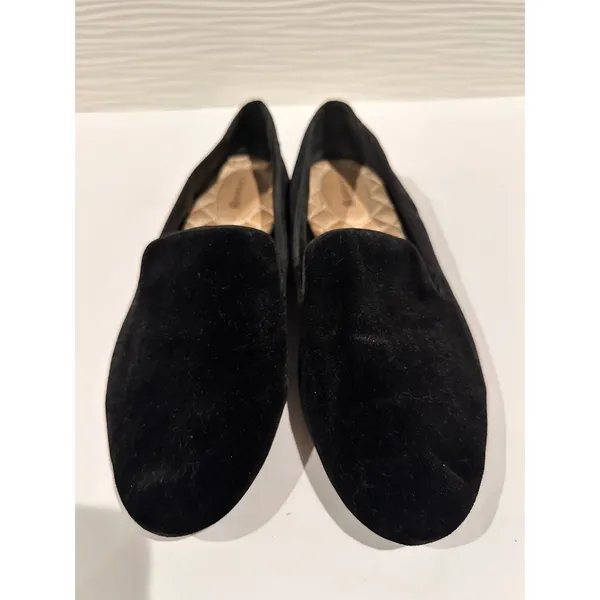 Birdies Starling Loafers Womens 9.5 Black Velvet Quilted Comfort Smoking Flats‎ - Image 2