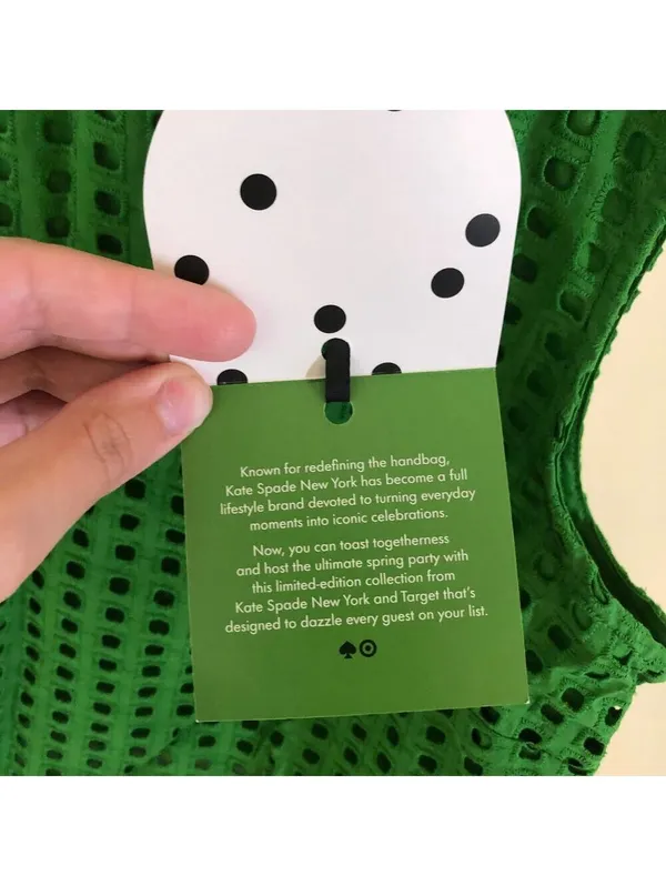 Kate Spade X Target NWT Green Boxy Eyelet Crop Top Size XS Broken Button Loop - Image 8