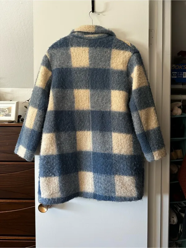 Zara wool checkered coat - Image 3