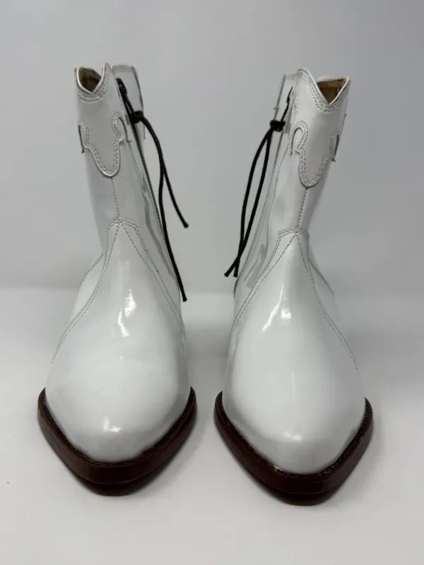 Free People New Frontier Western Cowboy Boot Womens 6.5 White Patent Leather NWT - Image 7