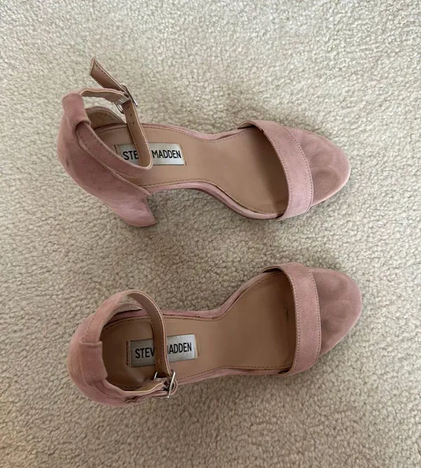 Steve Madden Pink Suede Block Heels - Image 3