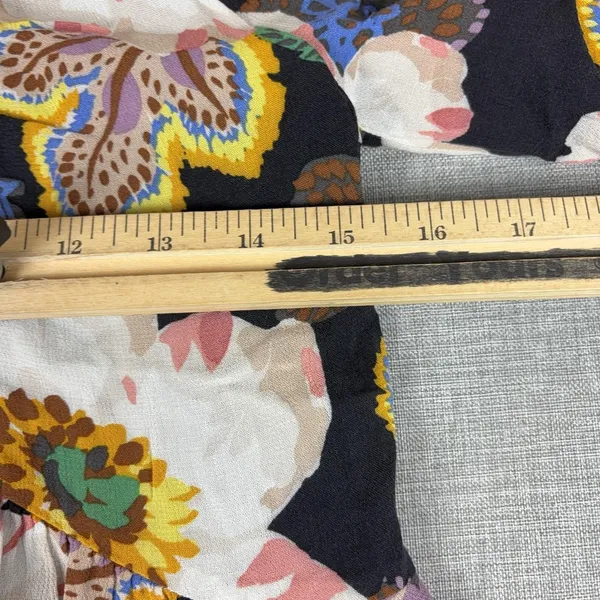 Anthropologie Dress Womens XXS Multicolor Floral V-Neck Long Sleeve Swing Lined - Image 7