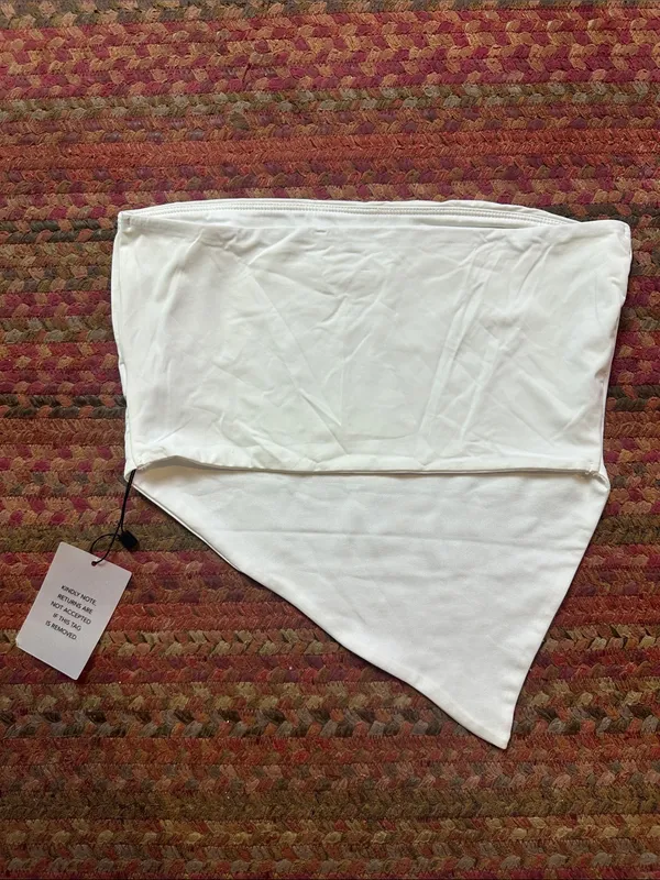 NWT superdown White Asymmetrical TUBE TOP STRAPLESS STRETCH - Image 4