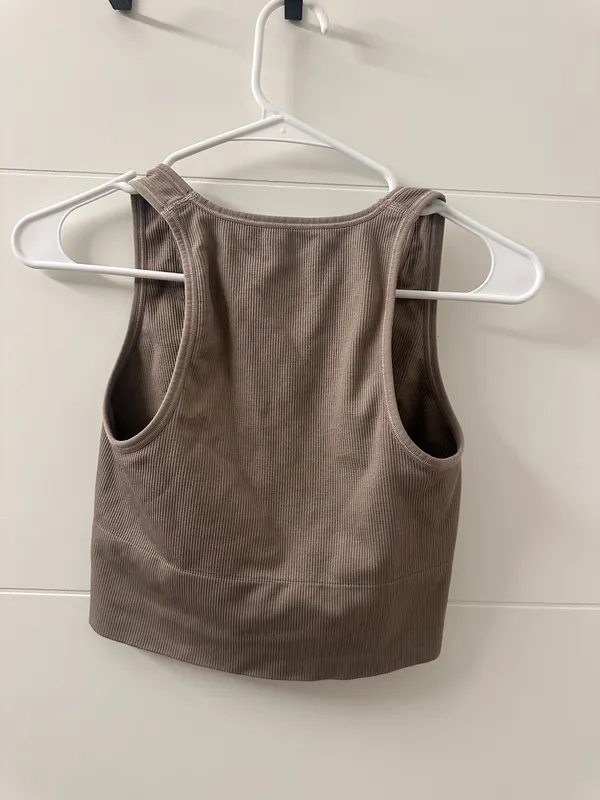 Athleta Ribbed Crop Tank in Taupe - Image 4