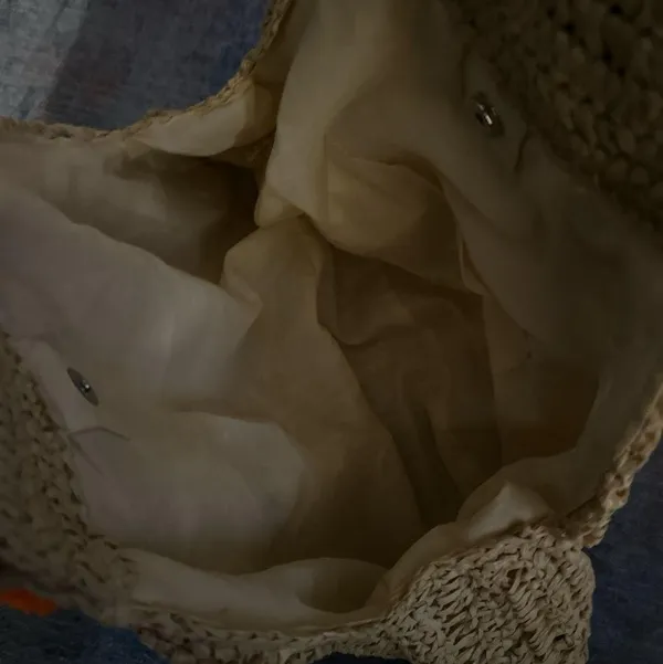 Cream straw bag with pom pom detail #boho #summer - Image 4