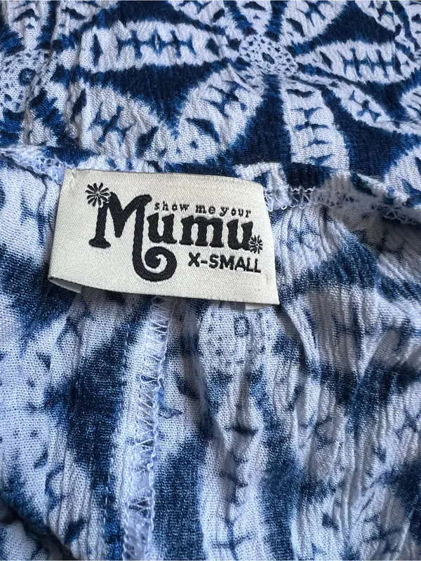Show Me Your Mumu Navy & White Tie-Dye Halter Top - Image 3