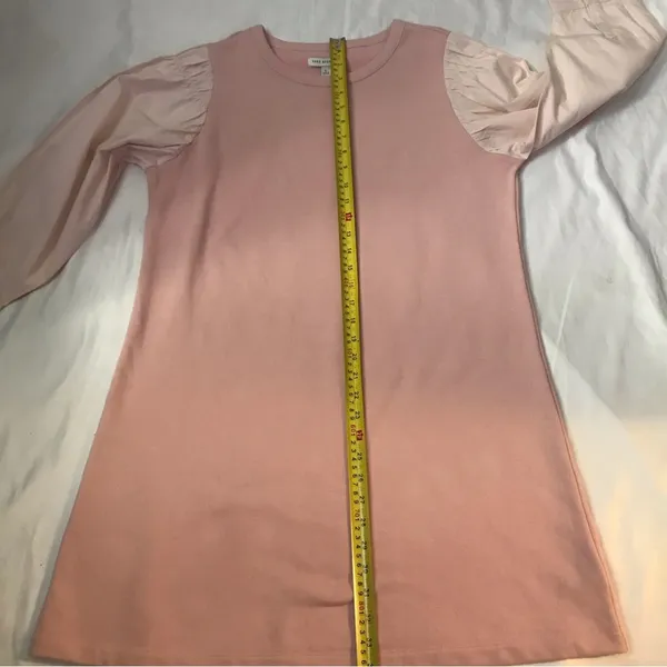 Free Assembly Pink Smocked Sleeve Mini Shift Dress L Casual Classic Preppy - Image 7