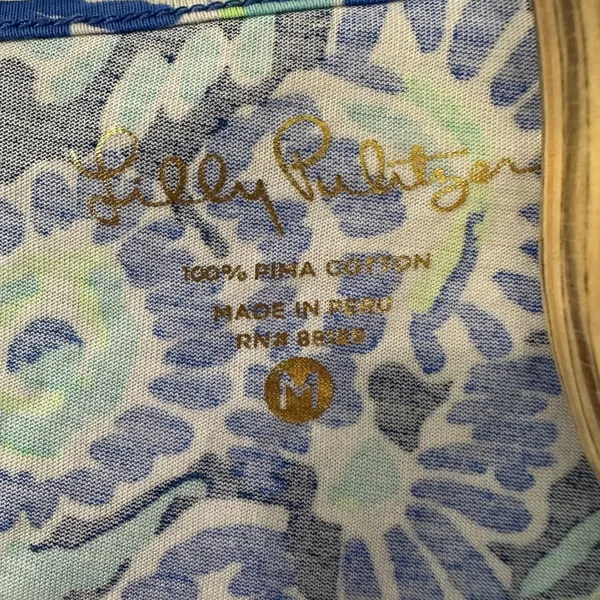 Lilly Pulitzer Marlowe Dress Sand Dollar Indigo‎ Blue Pima Cotton Size Medium - Image 5