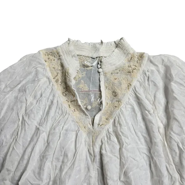 Anthropologie Feather‎ Bone Ivory Embroidered Edda Dolman Sleeve Blouse Size: XS - Image 5