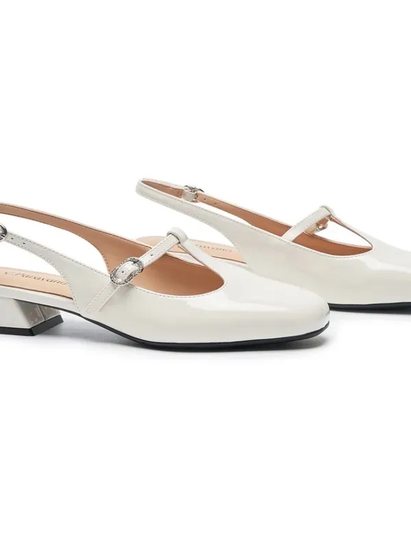 C.Paravano T-Strap Slingback Mary Jane Nina Size 38 White - Image 5