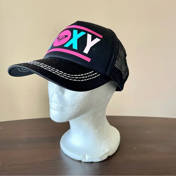 ROXY | Black Adjustable Trucker Hat - Image 4