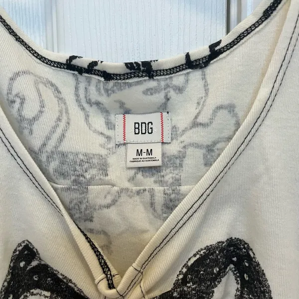 BDG Women's Cream and Black Tank Top - Image 4