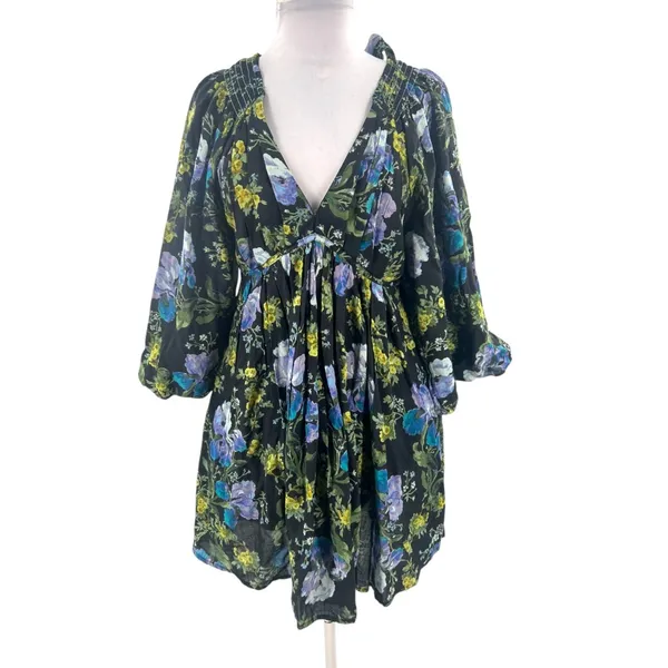 Free‎ People Beck floral mini dress Sz L - Image 5