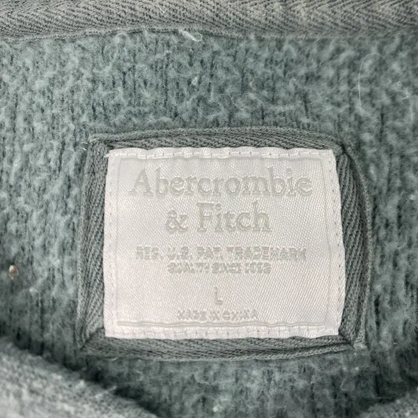 Abercrombie & Fitch Sweatshirt Womens Large‎ Blue Henley Fleece Pullover Cozy - Image 4