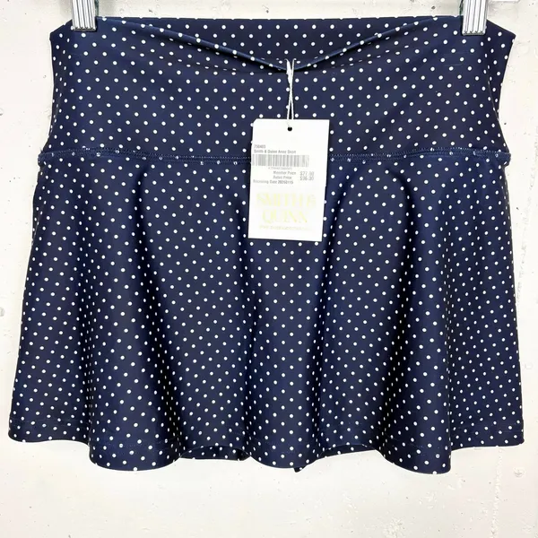 Smith & Quinn Anne Skort Wide Waistband Stretch Navy Blue Polka Dot Size Medium - Image 2