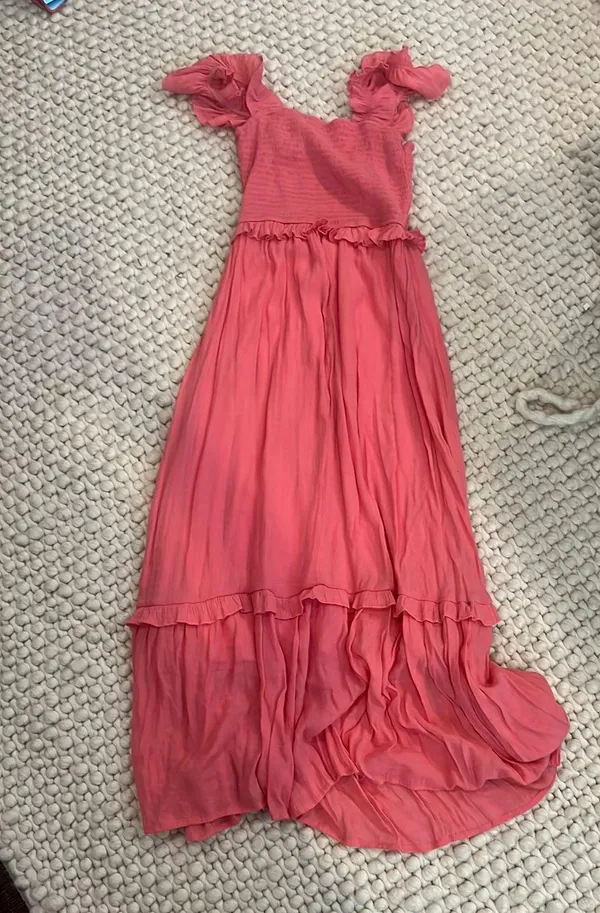 TJ Maxx Pink Ruffle Maxi Dress - Image 2