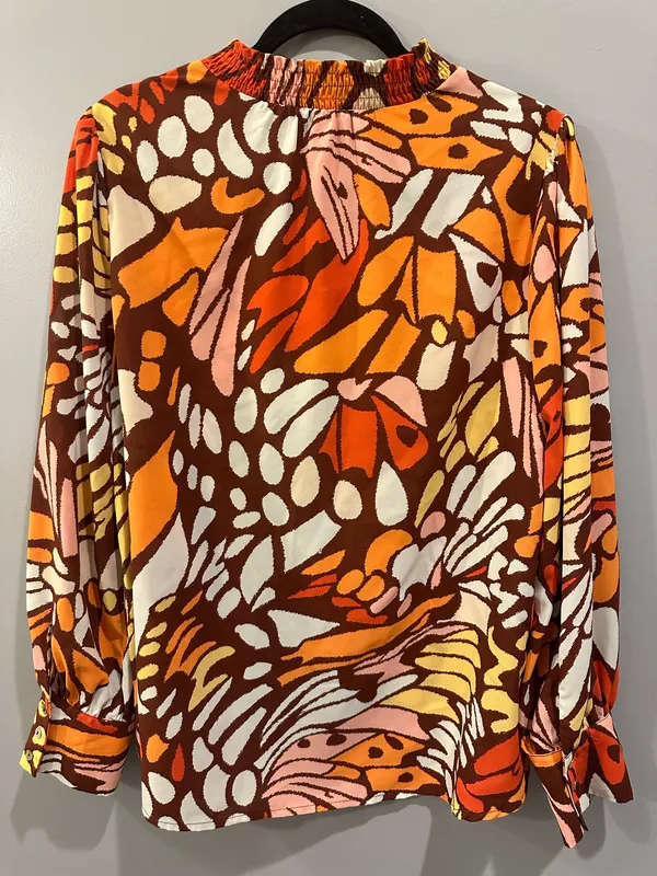 JODIFL Abstract Patterned Long Sleeve Blouse - Image 3