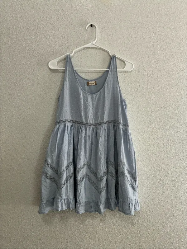 Altar'd State Light Blue Sleeveless Ruffle-Hem Girls' Dress - Image 2