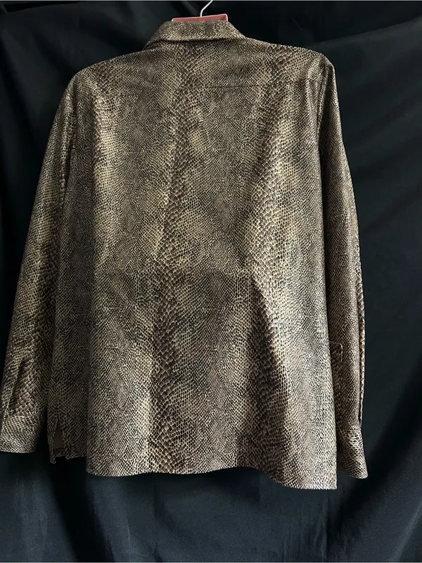 Harve Benard Holrzman Vintage Womens Snake-Print Button Front Jacket - Image 2