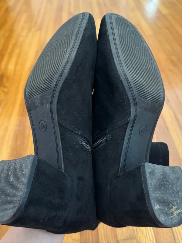 A New Day Black faux Suede Mid-Calf Block Heel round toes Boots, size 8.5 - Image 5