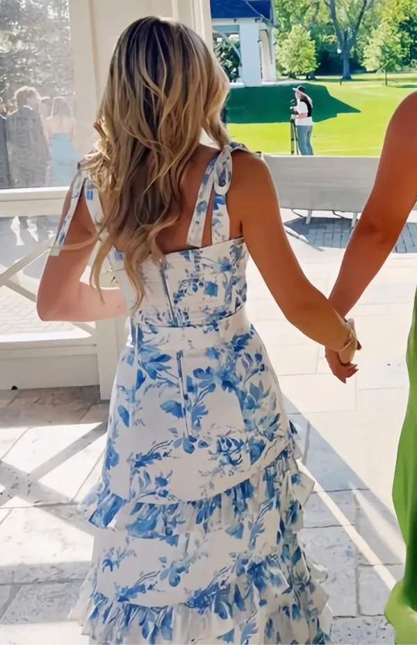 PromMirror Blue Floral Maxi Dress - Image 2