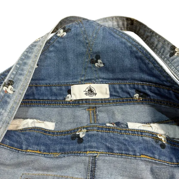 Disney Parks Mickey Mouse Denim Short Overalls Juniors Size Medium Bounding - Image 7