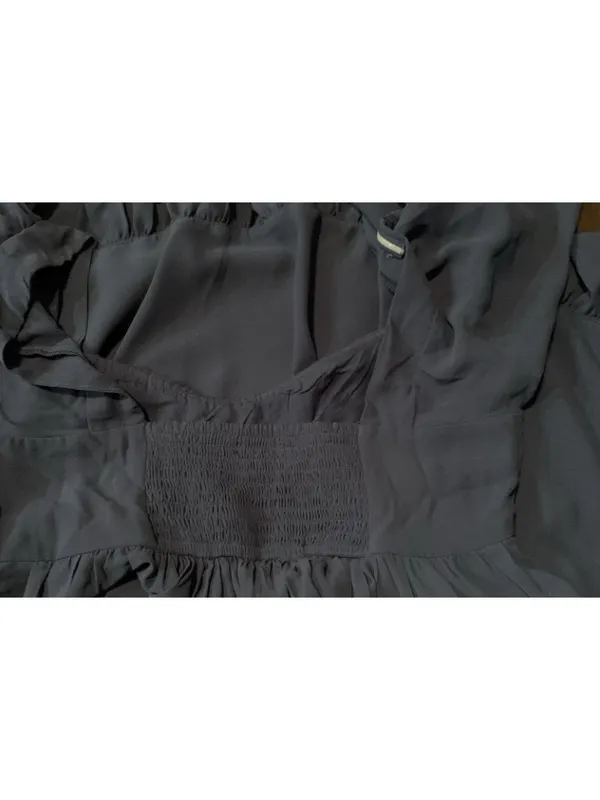 Abercrombie & Fitch Blue Mini Dress Long Sleeve Babydoll Ruffle Hem MP Fairycore - Image 8