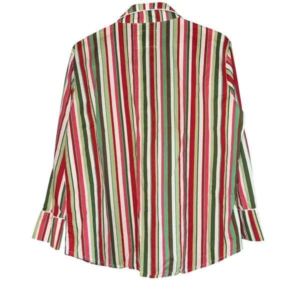 Printfresh Candy Cane Stripe Organic Cotton Pajama Top Women's‎ Medium Cozy - Image 3