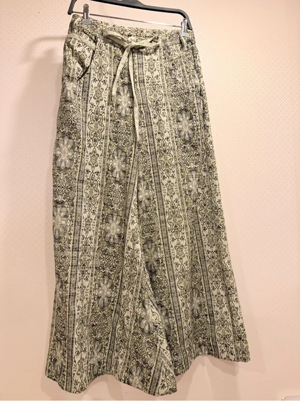 NWT Free People Dahlia Wide-Leg Pants Lemongrass Combo MSRP $198 Size 4 - Image 3