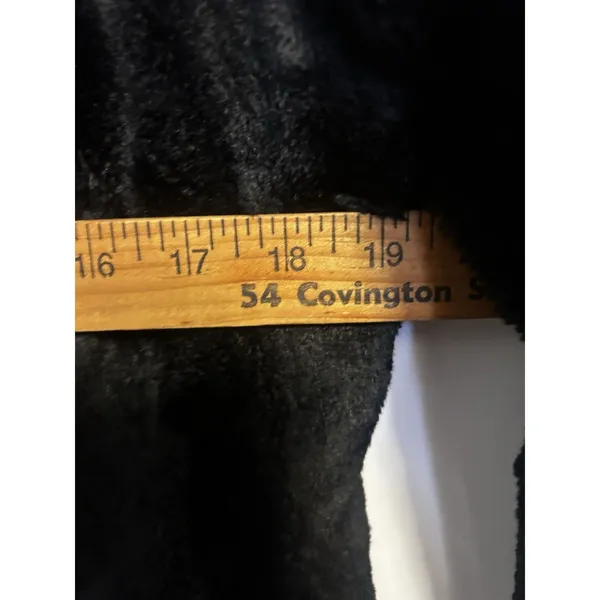Loft Vintage Black Faux Fur Coat Double Breasted Front Women’s Classic Jacket M - Image 6