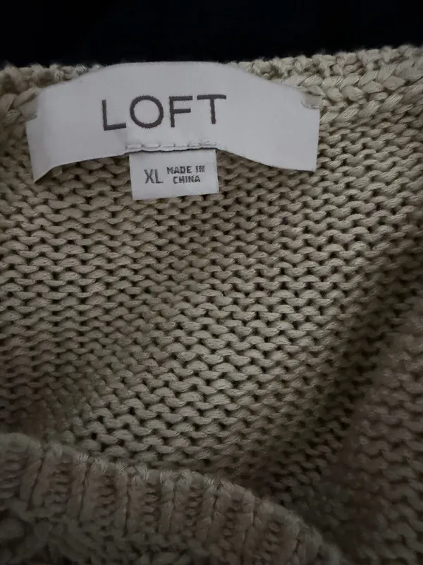 LOFT Cozy-Light Open Knit Sweater Tank | Neutral Capsule Staple | XL - Image 6