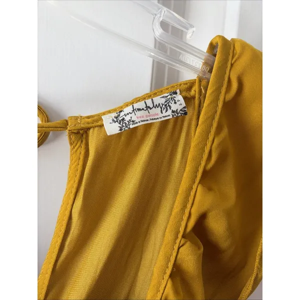 Free People Intimately Want Your Love Slip Dress Absinthe/Mustard Size Small - Image 4