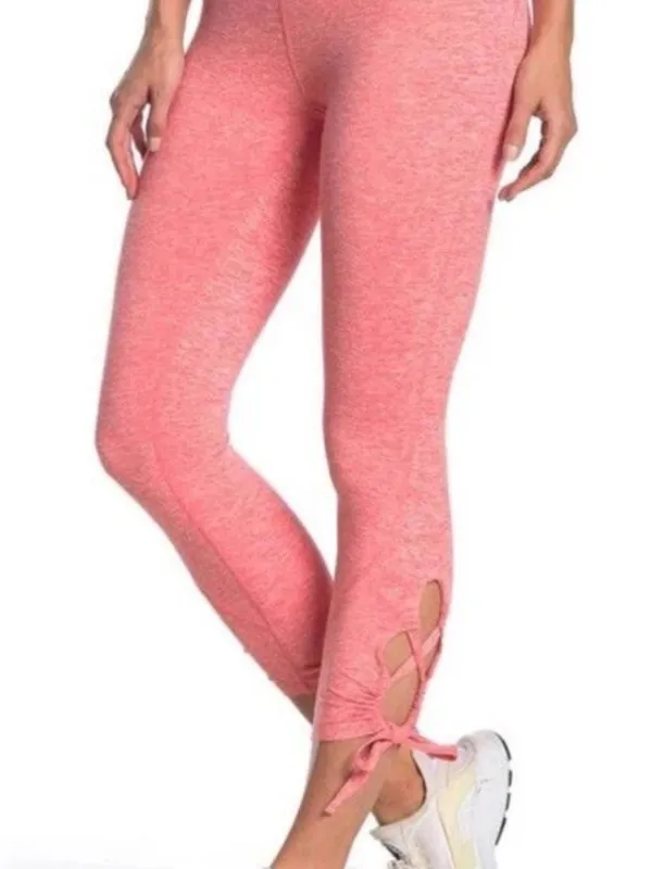 New Free People XS/S FP Movement Mango Heathered Lace-Up Ankle Leggings - Image 3