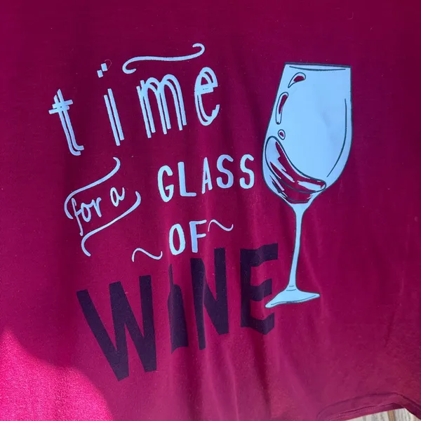 Pajama Set Size XL Time for Wine Top & Fleece Pants Wine Glasses Daydream - Image 2