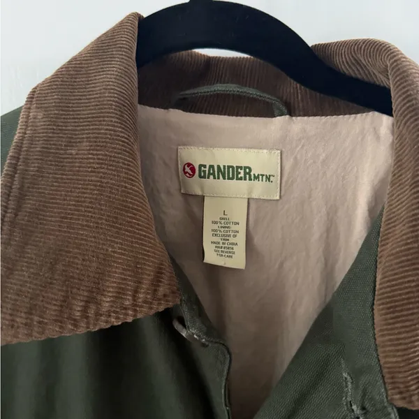 Gander Mountain Green Barn Jacket with Brown Collar - Image 3