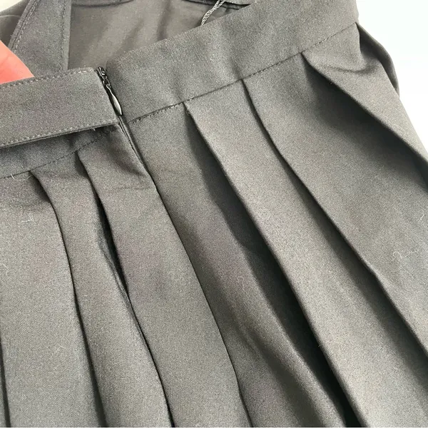 Tiger Mist Skirt Mini Pleated Asymmetrical Lined Dark Academia School Girl Black - Image 4