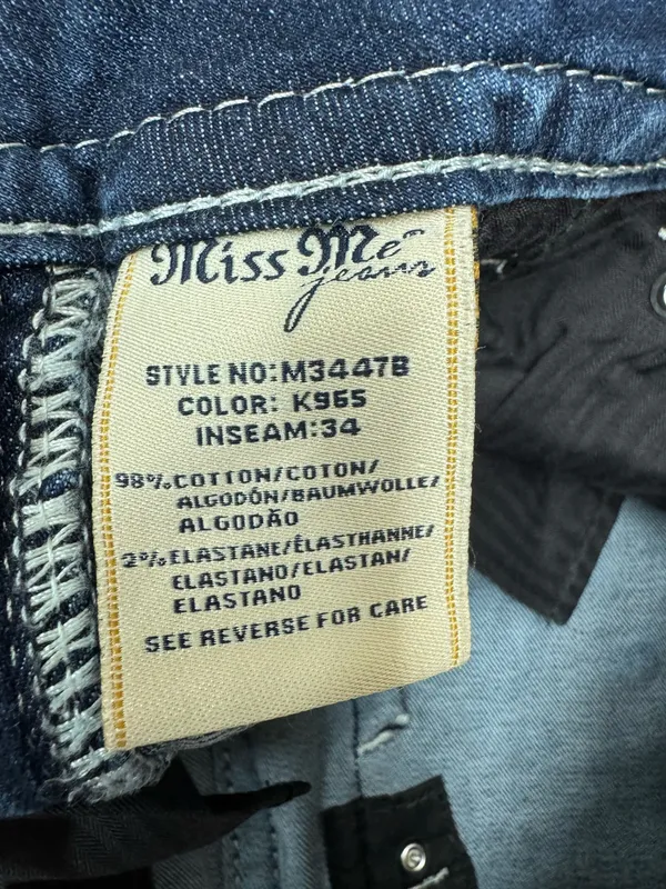 Miss Me Chloe Boot Jeans Size 28 with Rhinestones - Image 9