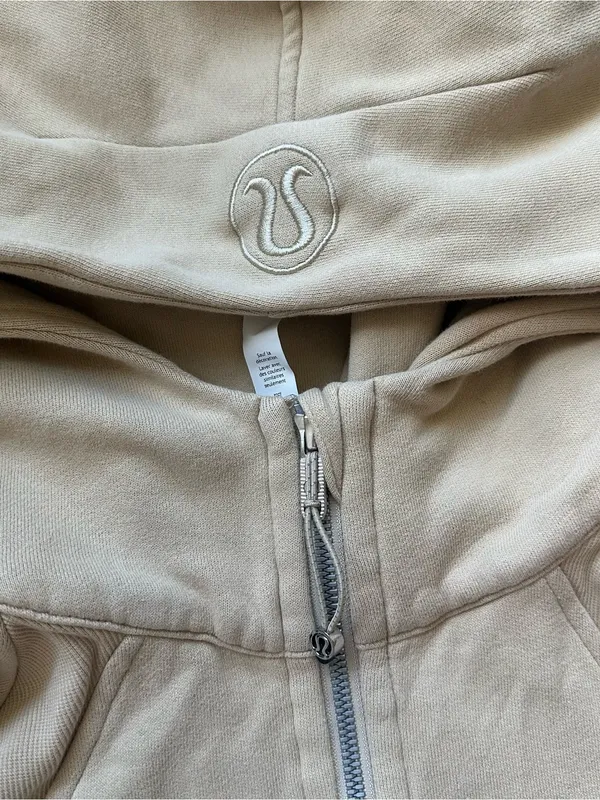 lululemon athletica Women's Beige Half-Zip Hoodie Scuba - Image 3