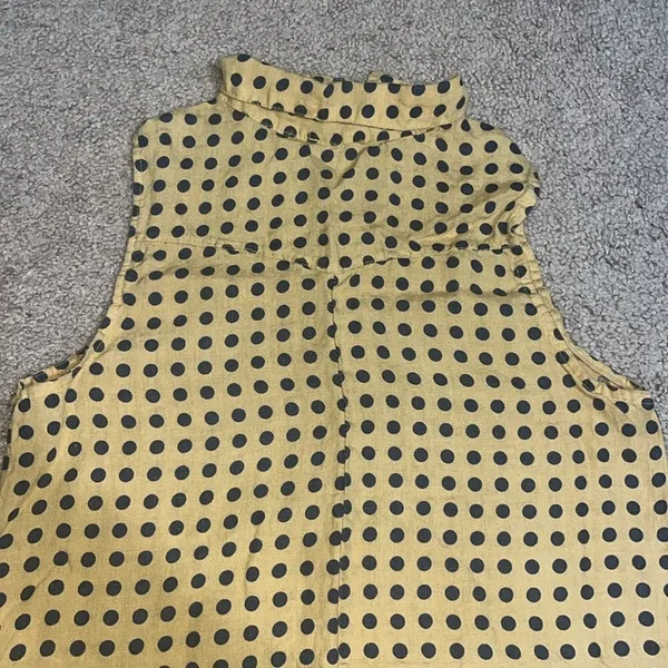 Rosemarine Italian Polka Dot Button Front Sleeveless Linen Dress Small‎ - Image 10