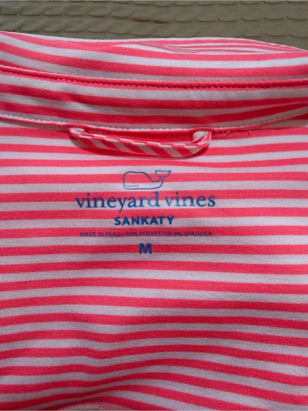 Vineyard Vines Pink & White Striped Sleeveless Polo Dress - Image 3