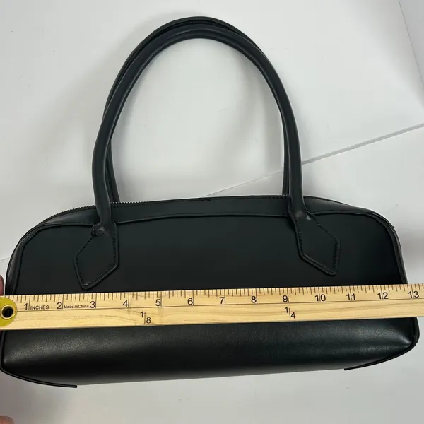 Moda Luxe Black Shoulder Bag Faux Leather Zip Top Top Handle Purse‎ - Image 7