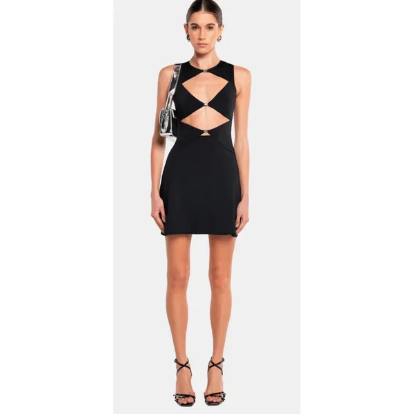 NWT OW Collection CHIARA‎ Mini Cut Out Dress in Black Sz XL $130 - Image 4