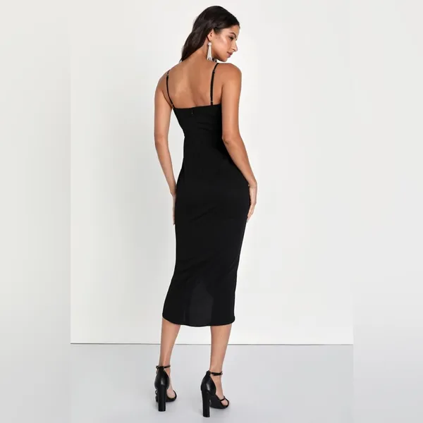 LULU’S Reinette Black Midi Dress - Image 6