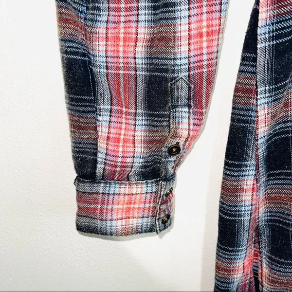 Little Bit of Sugar Red Plaid Sequin Tunic Flannel Shirt - Image 6