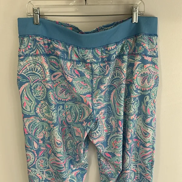 Lilly Pulitzer Luxletic Runaround Pants Zanzibar Blue Fish Kiss - Image 7