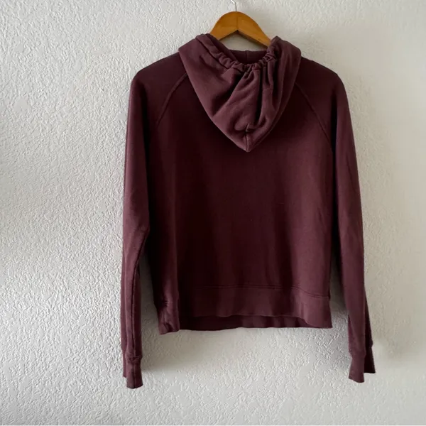 MATE the Label Organic Terry Raglan Hoodie in Plum - XS - Image 6