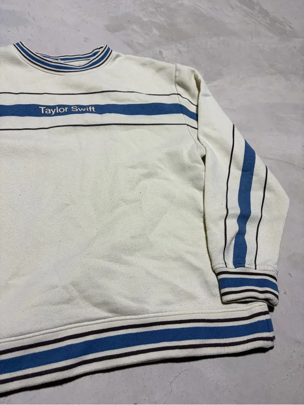 Taylor Swift Striped Midnights Crewneck Large - Image 3